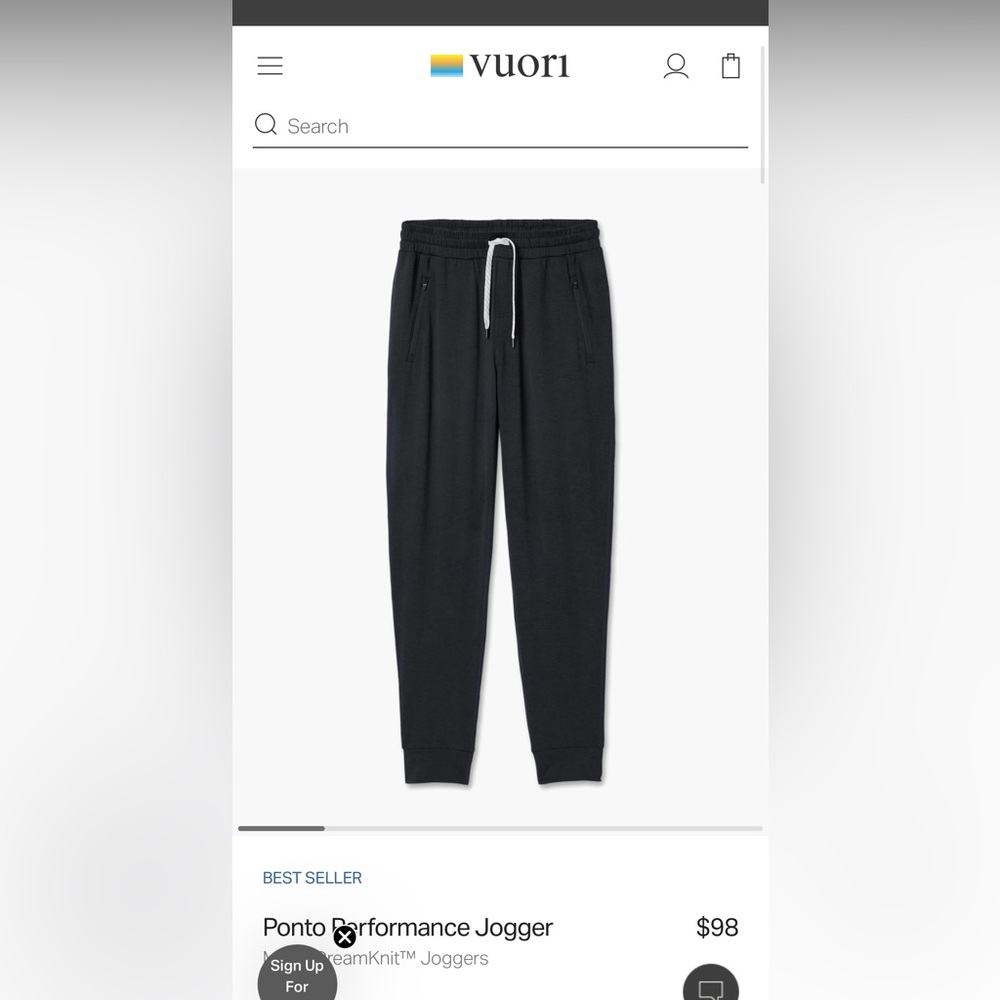 Vuori joggers - Men’s Small in black, like new